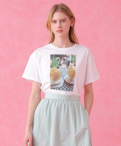 ANAYI / アナイ Tシャツ | コットン天竺フォトプリントTシャツ（white (05)）