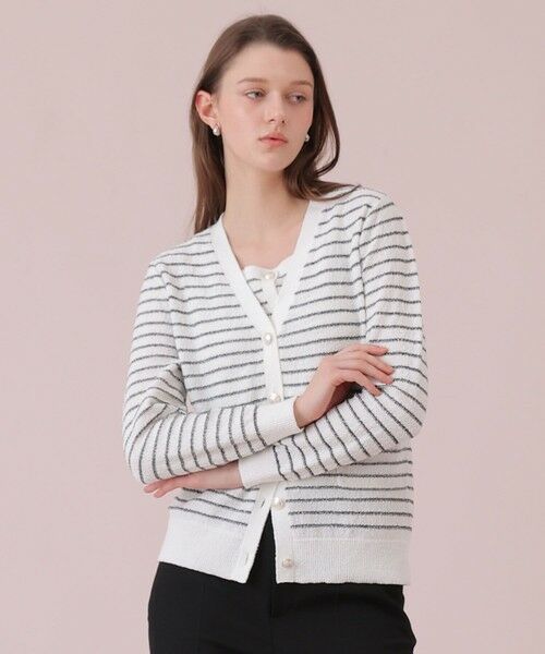 ANAYI / アナイ カーディガン・ボレロ | パウダーボーダー Vカーディガン | 詳細1