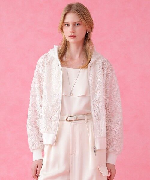 ANAYI / アナイ パーカー | チュールコードレースフーディブルゾン | 詳細1