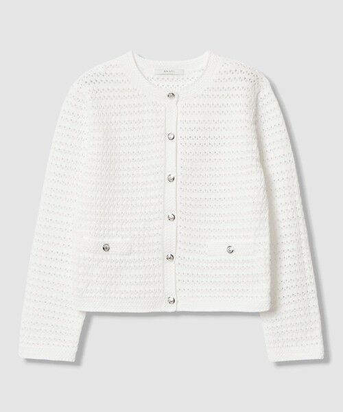 ANAYI / アナイ カーディガン・ボレロ | アイレットボーダー カーディガン（off white (02)）