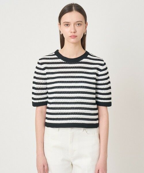 ANAYI / アナイ ニット・セーター | アイレットボーダー プルオーバー | 詳細10