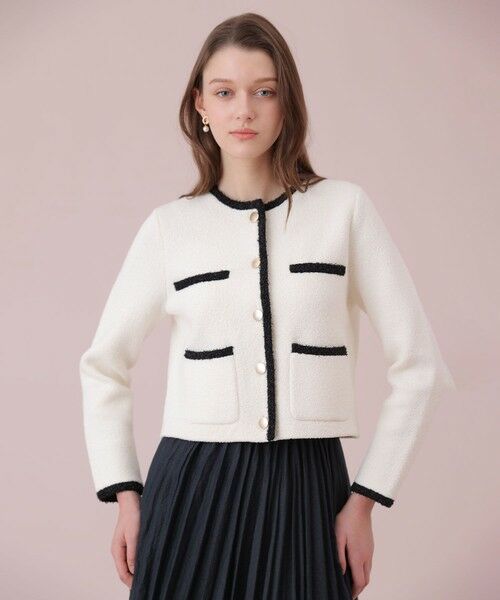 ANAYI / アナイ カーディガン・ボレロ | 【セットアップ対象商品】コットンブークレ配色 カーディガン | 詳細6
