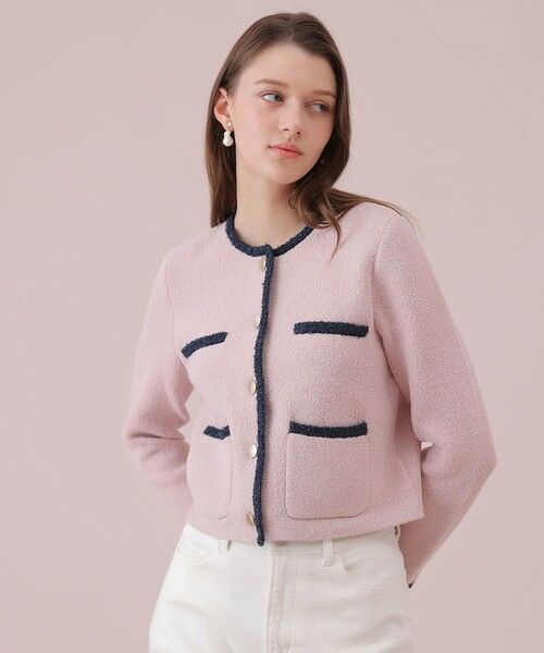 ANAYI / アナイ カーディガン・ボレロ | 【セットアップ対象商品】コットンブークレ配色 カーディガン | 詳細11