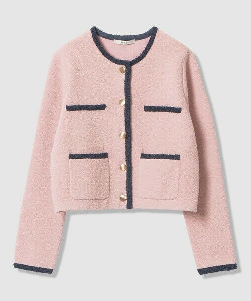 ANAYI / アナイ カーディガン・ボレロ | 【セットアップ対象商品】コットンブークレ配色 カーディガン（pink (41)）