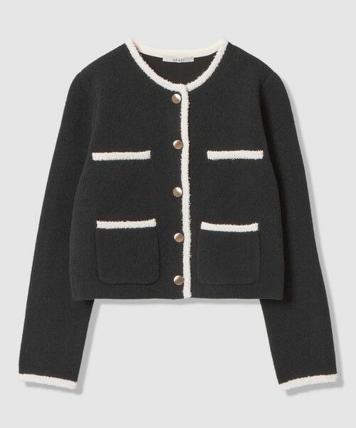 ANAYI / アナイ カーディガン・ボレロ | 【セットアップ対象商品】コットンブークレ配色 カーディガン（black mix (98)）