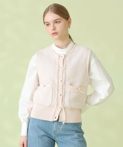 ANAYI / アナイ ニット・セーター | ミックスツイードジレ