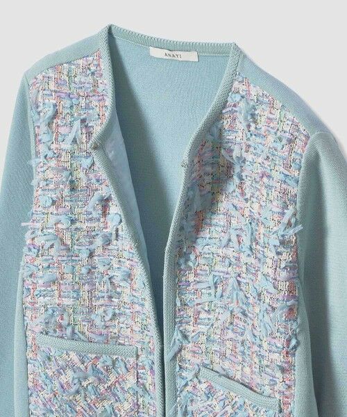 ANAYI / アナイ カーディガン・ボレロ | 【セットアップ対象商品】ブルーミックスツイードコンビ カーディガン | 詳細12