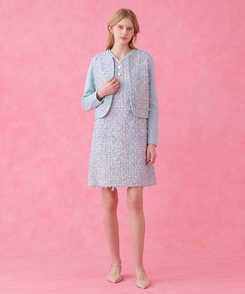 ANAYI / アナイ カーディガン・ボレロ | 【セットアップ対象商品】ブルーミックスツイードコンビ カーディガン | 詳細6