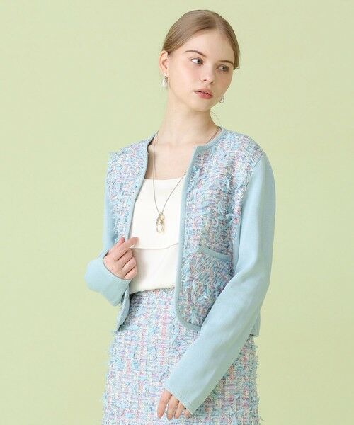 ANAYI / アナイ カーディガン・ボレロ | 【セットアップ対象商品】ブルーミックスツイードコンビ カーディガン | 詳細7