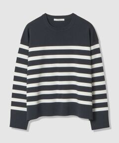 ANAYI / アナイ ニット・セーター | スリーブ釦ボーダー プルオーバー