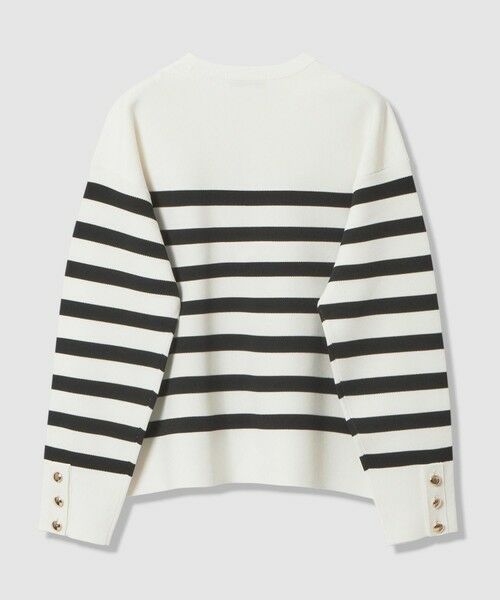 ANAYI / アナイ ニット・セーター | スリーブ釦ボーダー プルオーバー | 詳細1