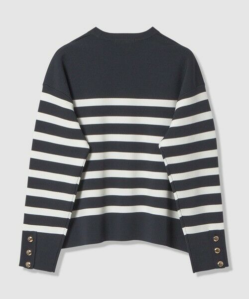 ANAYI / アナイ ニット・セーター | スリーブ釦ボーダー プルオーバー | 詳細3
