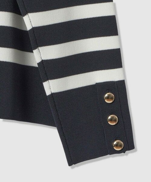 ANAYI / アナイ ニット・セーター | スリーブ釦ボーダー プルオーバー | 詳細5