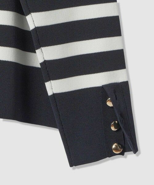 ANAYI / アナイ ニット・セーター | スリーブ釦ボーダー プルオーバー | 詳細6