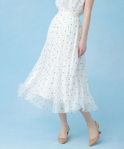 ANAYI / アナイ ロング・マキシ丈スカート | オーガンジードットプリントプリーツ スカート | 詳細1