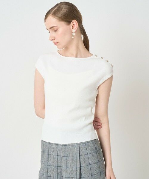 ANAYI / アナイ ニット・セーター | レーヨンポリエステルストレッチショルダー釦 プルオーバー | 詳細4