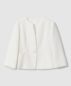 ANAYI / アナイ ノーカラージャケット | 【セットアップ対応商品】カラミリネンライクノーカラー ジャケット