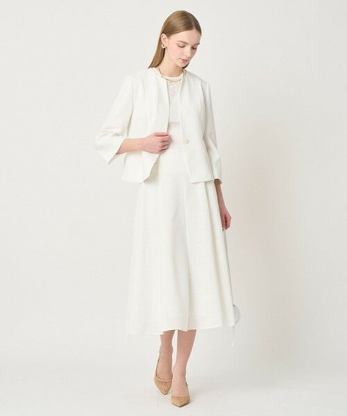 ANAYI / アナイ ノーカラージャケット | 【セットアップ対応商品】カラミリネンライクノーカラー ジャケット | 詳細11