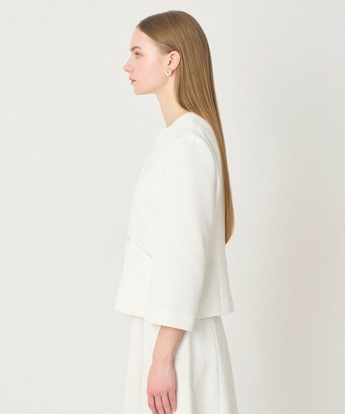 ANAYI / アナイ ノーカラージャケット | 【セットアップ対応商品】カラミリネンライクノーカラー ジャケット | 詳細8