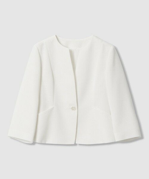 ANAYI / アナイ ノーカラージャケット | 【セットアップ対応商品】カラミリネンライクノーカラー ジャケット（white (01)）