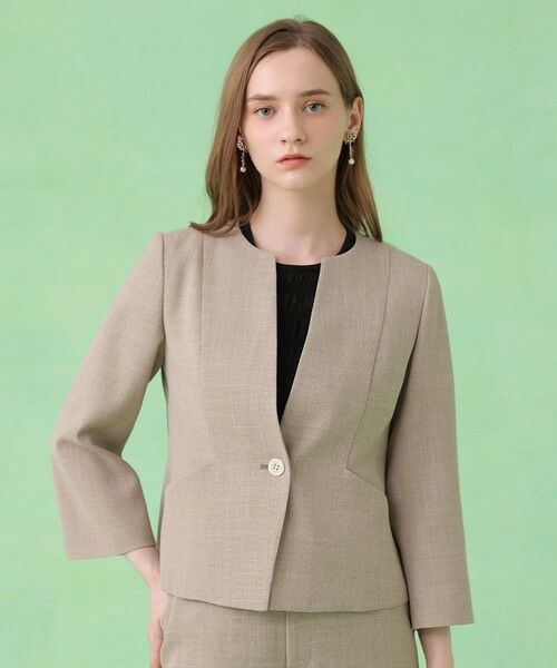 ANAYI / アナイ ノーカラージャケット | カラミリネンライクノーカラー ジャケット〈セットアップ対応商品〉 | 詳細17