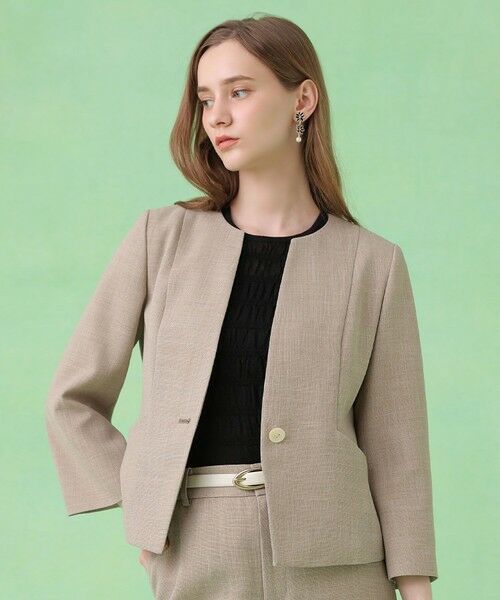 ANAYI / アナイ ノーカラージャケット | カラミリネンライクノーカラー ジャケット〈セットアップ対応商品〉 | 詳細18