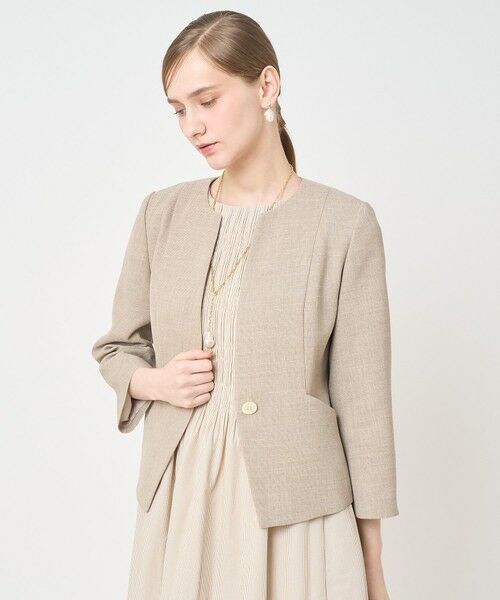 ANAYI / アナイ ノーカラージャケット | カラミリネンライクノーカラー ジャケット〈セットアップ対応商品〉 | 詳細14