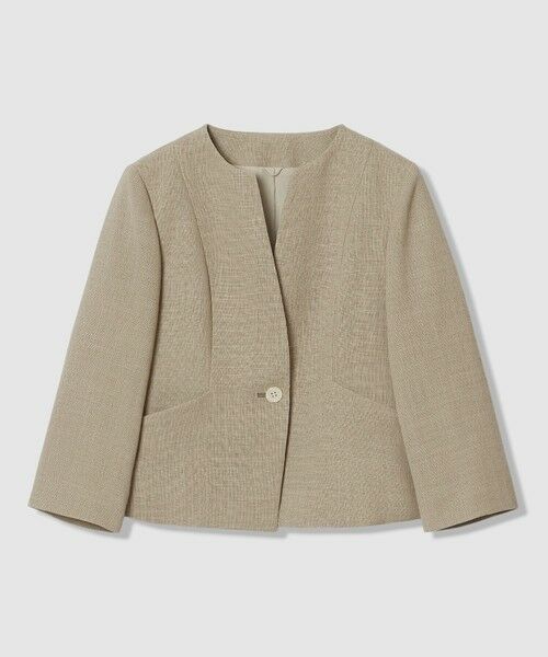 ANAYI / アナイ ノーカラージャケット | カラミリネンライクノーカラー ジャケット〈セットアップ対応商品〉（beige (11)）