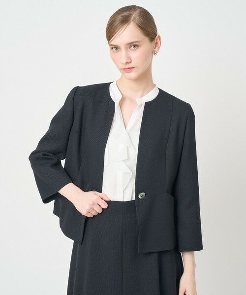 ANAYI / アナイ ノーカラージャケット | カラミリネンライクノーカラー ジャケット〈セットアップ対応商品〉 | 詳細25