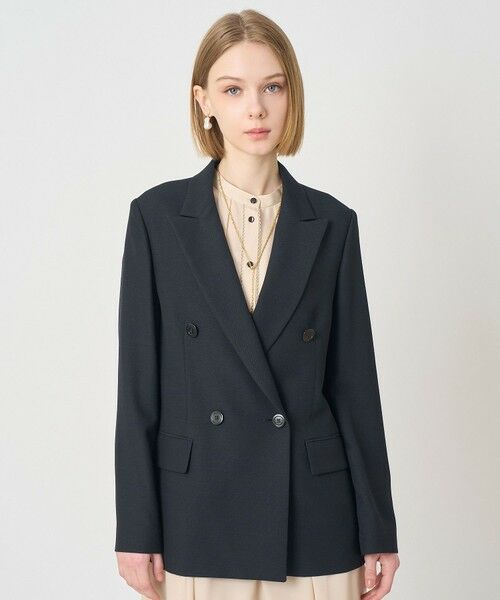 ANAYI / アナイ テーラードジャケット | スラブドビーテーラードダブルジャケット〈セットアップ対応商品〉（navy (65)）