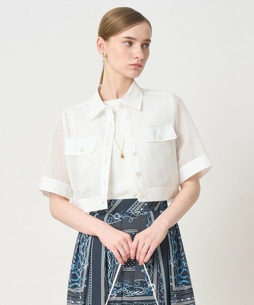 ANAYI / アナイ その他アウター | メッシュラッセル５分袖シャツブルゾン〈セットアップ対応商品〉 | 詳細1