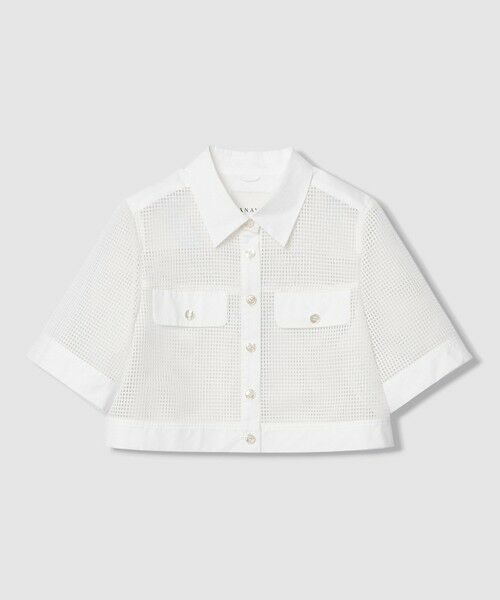 ANAYI / アナイ その他アウター | 【セットアップ対応商品】 メッシュラッセル５分袖シャツブルゾン（white (01)）