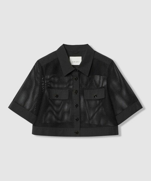 ANAYI / アナイ その他アウター | 【セットアップ対応商品】 メッシュラッセル５分袖シャツブルゾン（black (95)）
