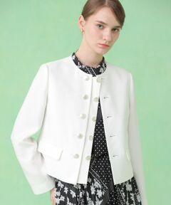 ANAYI / アナイ ノーカラージャケット | バスケットノーカラーダブルジャケット【セットアップ対応商品】