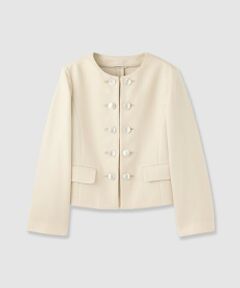 ANAYI / アナイ ノーカラージャケット | バスケットノーカラーダブルジャケット【セットアップ対応商品】