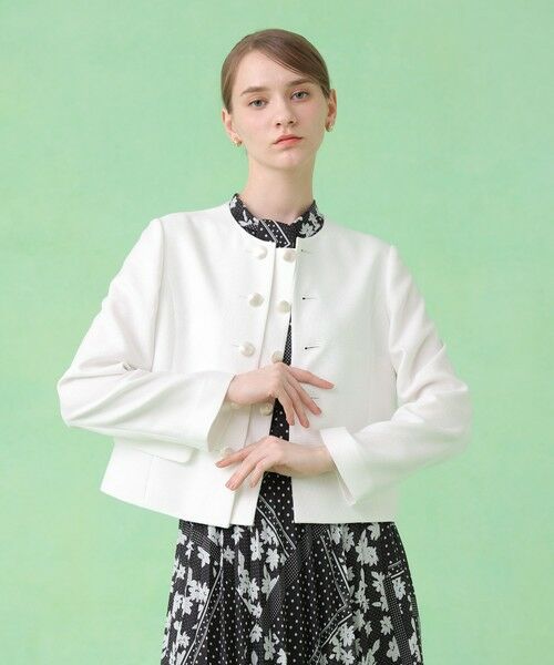 ANAYI / アナイ ノーカラージャケット | バスケットノーカラーダブルジャケット〈セットアップ対応商品〉 | 詳細2