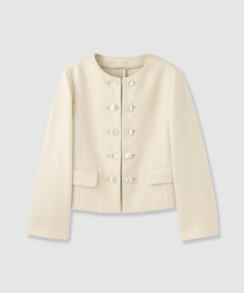 ANAYI / アナイ ノーカラージャケット | バスケットノーカラーダブルジャケット【セットアップ対応商品】（beige (11)）