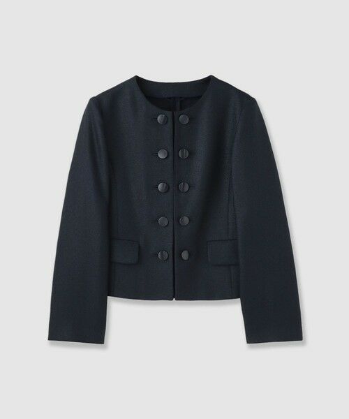 ANAYI / アナイ ノーカラージャケット | バスケットノーカラーダブルジャケット〈セットアップ対応商品〉（navy (67)）
