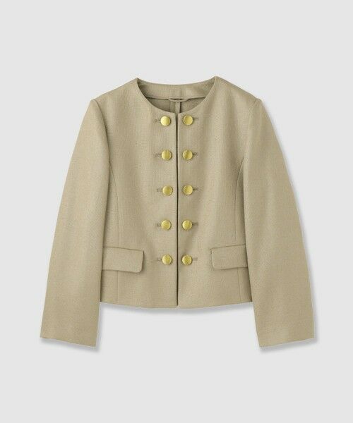 ANAYI / アナイ ノーカラージャケット | バスケットノーカラーダブルジャケット【セットアップ対応商品】（mocha (85)）