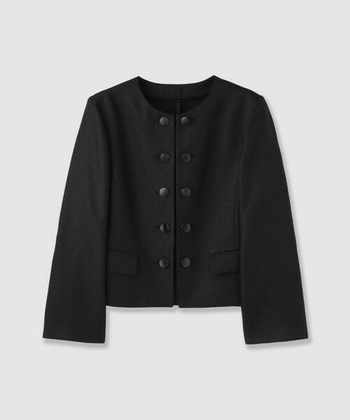 ANAYI / アナイ ノーカラージャケット | バスケットノーカラーダブルジャケット〈セットアップ対応商品〉（black (95)）