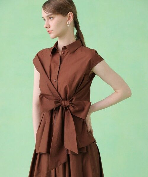 ANAYI / アナイ シャツ・ブラウス | ナイロンコットンタフタカシュクールシャツ〈セットアップ対応商品〉（brown (81)）