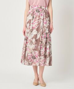 ANAYI / アナイ ロング・マキシ丈スカート | ペイントフラワープリントティアード スカート