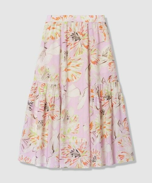 ANAYI / アナイ ロング・マキシ丈スカート | ペイントフラワープリントティアード スカート | 詳細4