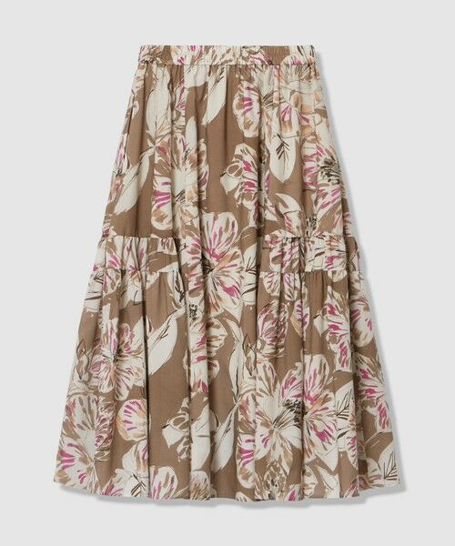 ANAYI / アナイ ロング・マキシ丈スカート | ペイントフラワープリントティアード スカート | 詳細1