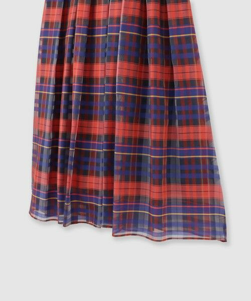 ANAYI / アナイ ミニ・ひざ丈スカート | シルクコンシアーチェックフレアスカート | 詳細4