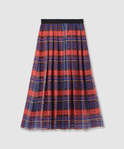 ANAYI / アナイ ミニ・ひざ丈スカート | シルクコンシアーチェックフレアスカート（red (43)）