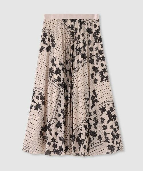 ANAYI / アナイ ロング・マキシ丈スカート | ドットパッチワークプリントプリーツ スカート〈セットアップ対応商品〉（beige (11)）