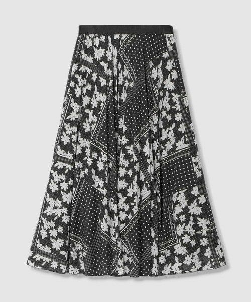 ANAYI / アナイ ロング・マキシ丈スカート | 【セットアップ対応商品】ドットパッチワークプリントプリーツ スカート(black (95))