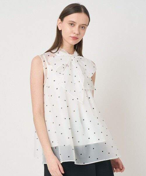 ANAYI / アナイ シャツ・ブラウス | 【セットアップ対応商品】オーガンジードットプリントリボンブラウス | 詳細3