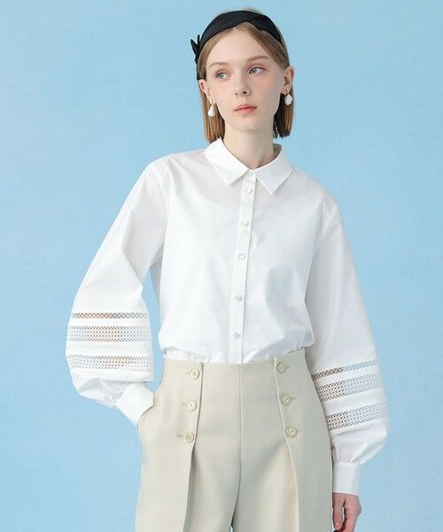 ANAYI / アナイ シャツ・ブラウス | ブロードレース切り替えスリーブ ブラウス | 詳細12